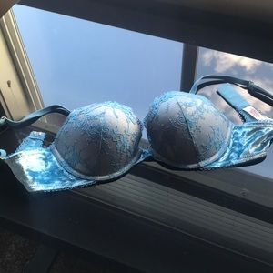 Victoria’s Secret Lace blue push-up bra